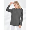 Imily Bela Women's Oversized Long Sleeve Crewneck Tunic Tops Soft Casual Loose Blouse - 2 of 4