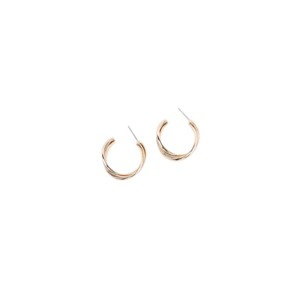 Slickblue Women's Hoop Earrings, Gold Triple Twisted Design, Small Size, Post Back, 0.9" Length - 1 of 3
