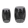 Side Table Set Of 2, Patio End Tables, Indoor Outdoor Coffee Table, Round Accent Table, Hollow Out Design End Table - 4 of 4