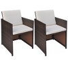 vidaXL Outdoor Dining Chair Set of 2 Brown Powder-Coated Steel Medium - 2 of 3