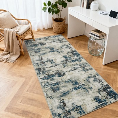Area Rug Living Room Rug: Washable Modern Abstract Soft Thin Rug Indoor Floor No Slip Stain Resistant Carpet
