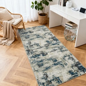 Area Rug Living Room Rug: Washable Modern Abstract Soft Thin Rug Indoor Floor No Slip Stain Resistant Carpet - 1 of 4