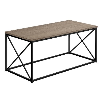 Monarch Specialties Coffee Table Accent Cocktail Rectangular Living Room 40"L Brown Laminate Black Metal Contemporary Modern