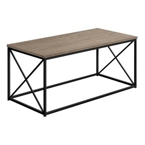 Monarch Specialties Coffee Table Accent Cocktail Rectangular Living Room 40"L Brown Laminate Black Metal Contemporary Modern - 1 of 4
