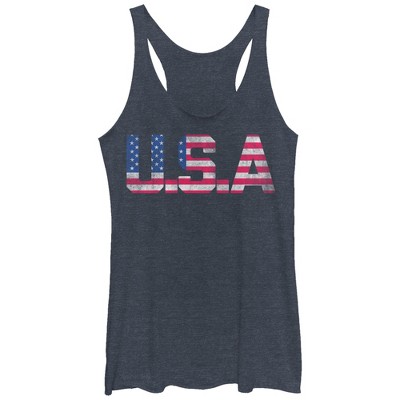 Women's Lost Gods Fourth Of July Usa Stars And Stripes Racerback Tank ...