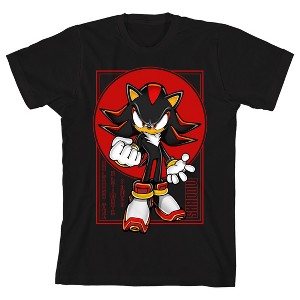Sonic The Hedgehog Shadow Clenched Fist Youth Black Crew Neck Short Sleeve T-shirt - 1 of 3