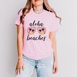 Simply Sage Market Aloha Beaches Sunglasses Short Sleeve Tee - 1 of 4