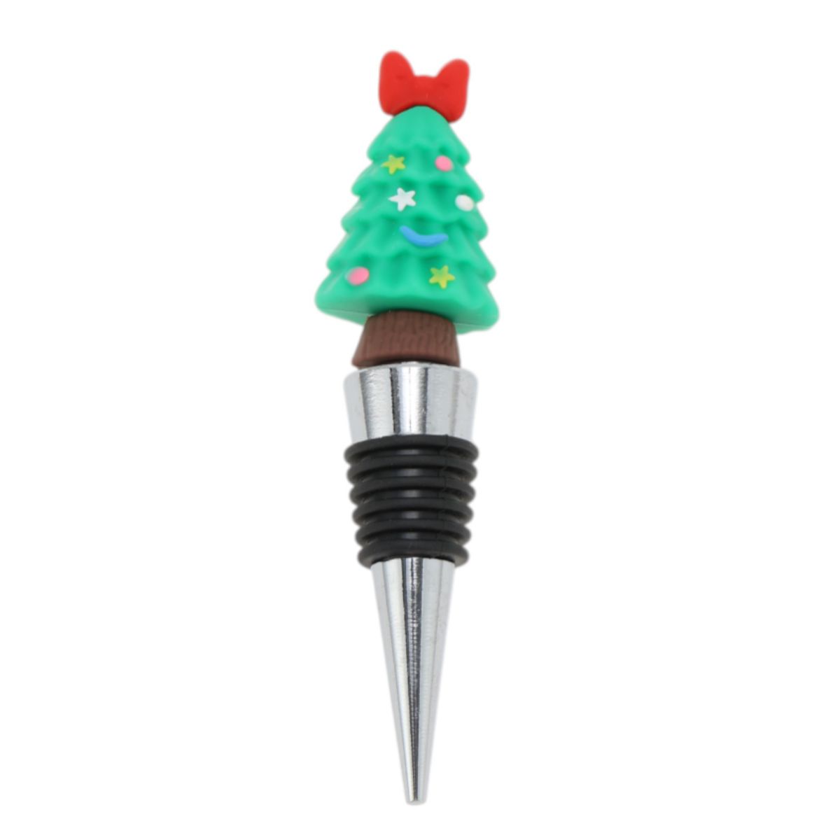 Unique Bargains Watermelon Stopper Aluminum Alloy TPE Green Red Black Silver Tone 1 Pc