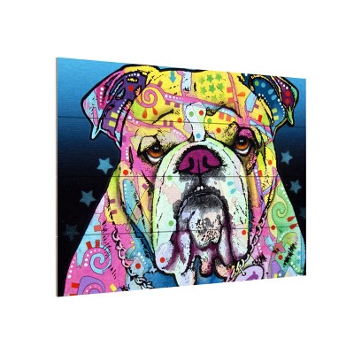 Trademark Fine Art -Dean Russo 'The Bulldog' Wood Slat Art