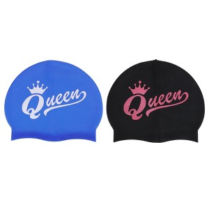 Unique Bargains Durable Silicone Waterproof Swim Cap 2 Pcs - 1 of 4