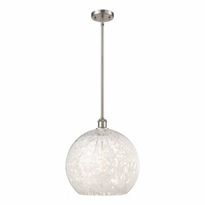 White Mouchette - 1 Light Stem Hung Pendant In Modern Style-16.63 Inches Tall and 13.75 Inches Wide