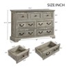 FURNIinspire Dressers 7 Drawers Dresser, Farmhouse Natural Texture Storage Dressers Organizer For Bedroom, Living Room, Gray, 47.25"*15.5"*31.5" - 3 of 4