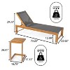 Trabuco Coastal Modern Acacia Wood Mesh 3-Position Outdoor Chaise Lounge Set with Side Table - JONATHAN Y - 4 of 4