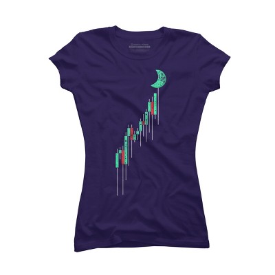 Junior's Design By Humans Crypto Trading Hodl Vintage Stock Chart To The Moon By MiuMiuShop T-Shirt