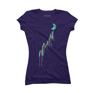 Junior's Design By Humans Crypto Trading Hodl Vintage Stock Chart To The Moon By MiuMiuShop T-Shirt - 1 of 3