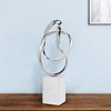 HomeRoots 18" Silver and White Marble and Aluminum Sculpture - 2 of 4