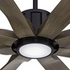 80" Possini Euro Design Defender Modern Indoor Outdoor Ceiling Fan with Dimmable LED Light Remote Matte Black Oak Damp Rated for Patio Exterior House - 3 of 4