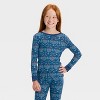 Kids' Hanukkah Ribbed Long Sleeve Shirt and Pants Holiday Matching Family Pajama Set - Wondershop™ Blue - 3 of 4