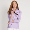 Lands' End Women's Embossed Quarter Zip Fleece Pullover - 4 of 4