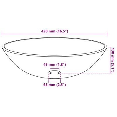 Frosted Glass Round Above-Counter Vanity Sink, 16.5 inches