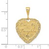 Black Bow Jewelry 14k Yellow Gold For My Daughter Heart Pendant, 20mm - 4 of 4