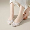 Anna-Kaci Women's 3-Pack Low Cut Lace Liner Socks with Non-Slip Heel Grip No Show Design - 4 of 4