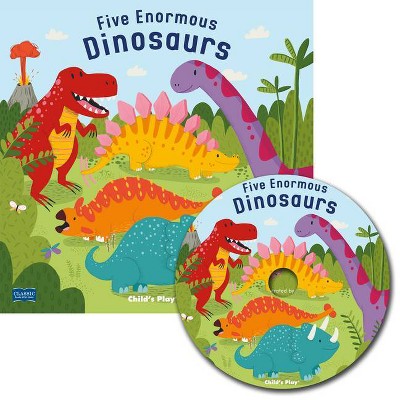 Five Enormous Dinosaurs - (Classic Books with Holes Us Soft Cover with CD) (Mixed Media Product)