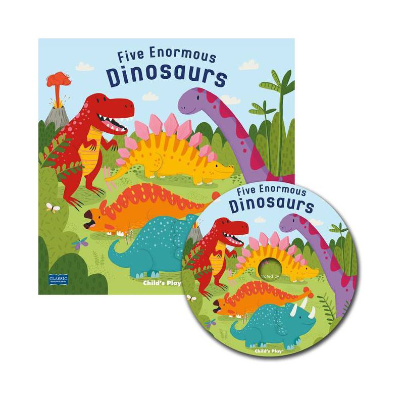 Five Enormous Dinosaurs - (Classic Books with Holes 8x8 with CD) (Mixed Media Product), 1 of 2