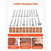 VEVOR Leather Working Tools Kit, 92 PCS Leather Craft Tools with Portable Leather Storage Bag, Engraving Punching Sewing Stamping Sanding Tools,Brown - 4 of 4