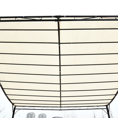 Outsunny Beige Steel Outdoor Pergola Gazebo with Canopy