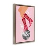 Stupell Industries Balancing Disco Cowgirl Black Framed Floater Canvas Wall Art - 3 of 4