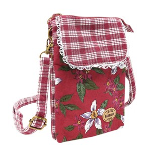 Wrapables Mini Crossbody Cell Phone Bag, Red Country Style - 1 of 4