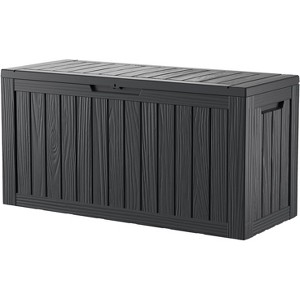 MaseiKar 80 Gallon Waterproof Deck Box, Lockable Resin Storage Box for Patio Furniture Cushions Garden Tools and Outdoor Delivery Storage - 1 of 4