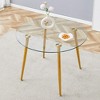 Syemin Round Side Table Coffee Table with Tempered Glass Top and Metal Legs for Modern Living Room, Clear, 42"*42"*30" - 3 of 4