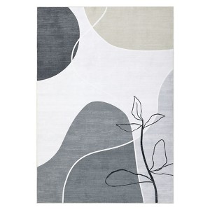 COZONY Modern Abstract Washable Area Rug with Non-Slip Backing, Stain Resistant Contemporary Carpet for Dining Room and Bedroom - 1 of 4