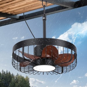 Airsurfer 19" 6 Speed Waterproof Ceiling Fan with 3 Color Temperatures LED Light and Remote,5 ABS Blades,Light with Memory Function - 1 of 4