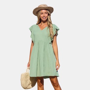 Women's Breezy Ruffled Sleeve Gauze Beach Dress - Cupshe - 1 of 4