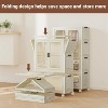 Garvee Aptliton Portable Large Wardrobe Closet with Hanging Rod, Foldable Plastic Storage Organizer with Wheels and Magnetic Doors - 3 of 4