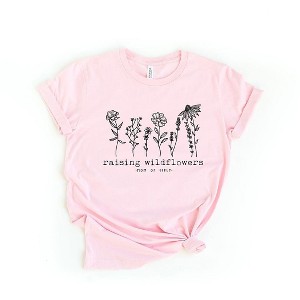 Simply Sage Market Women's Raising Wildflowers Mom Of Girls Short Sleeve Graphic Tee - 1 of 3