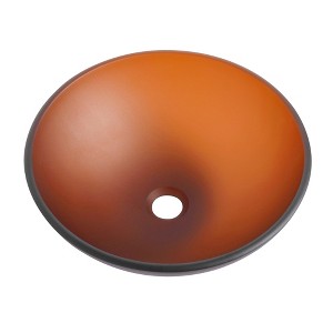 ChicFurnit Bathroom Sinks Tempered Glass Rectangle Vessel Sink Versatile Design for Bathroom, Brown, 16.5"*16.5"*5.7" - 1 of 4