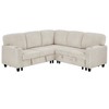 FONTOI L-Shaped Sectional Sofa Bed with Pull-Out Sleeper,  Cup Holders and Storage Compartments for Living Room and Apartment, Beige, 81"*81"*33" - 3 of 4