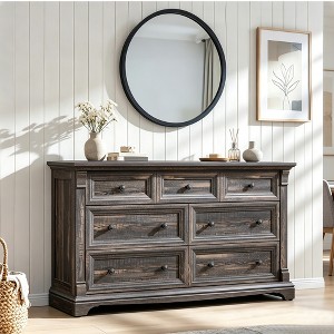 bedroom dresser grey Madison Park Signature Victoria 6-drawer wood The felt Estherville Modern Charcoal Grey 7