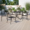 Flash Furniture Oia Commercial Grade 35.25" Round Indoor-Outdoor Steel Patio Table Set with 4 Round Back Chairs - 2 of 4