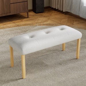 Sapphtopaz Modern Ottoman Shoe Bench Vanity Stool with Metal Legs Footstool Entryway Bench for Living Room, Bedroom, Fitting room - 1 of 4