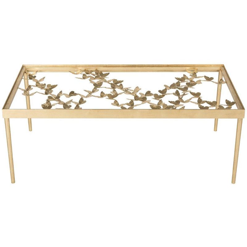 Rosalia Butterfly Coffee Table - Gold/Tempered Glass - Safavieh., 1 of 6