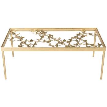 Rosalia Butterfly Coffee Table - Gold/Tempered Glass - Safavieh.