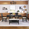 NicBex 6-Piece Solid Wood Dining Set – Rectangular Table with Half-Round Legs, 4 Upholstered Chairs & Long Bench, Modern Kitchen Table Set - 2 of 4
