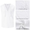 Men's Cotton Linen Tank Top Shirts Casual Sleeveless Lace Up Beach Hippie Tops Bohemian Renaissance Pirate Tunic - 4 of 4
