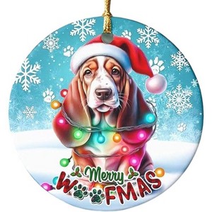 Lomsoe 2025 Christmas Ornament Dog with Santa Hat Ceramic Dog Christmas Tree Decoration Dog Lovers Gift Christmas Tree Ornament Christmas Gift - 1 of 1