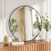 30" Round Wall Mirror, Modern Black Metal Frame Large Circle Mirror for Bathroom, Bedroom, Vanity, Entryway & Living Room Decor - 2 of 4